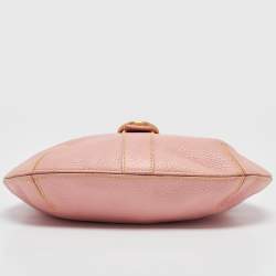 Furla Pink Leather Buckle Flap Hobo