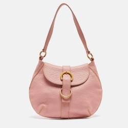 Furla Pink Leather Buckle Flap Hobo