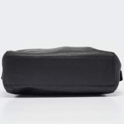 Pre Owned Furla Black Leather Top Zip Satchel