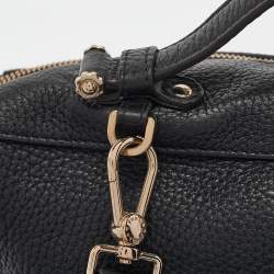 Pre Owned Furla Black Leather Top Zip Satchel