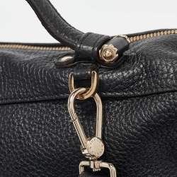 Pre Owned Furla Black Leather Top Zip Satchel