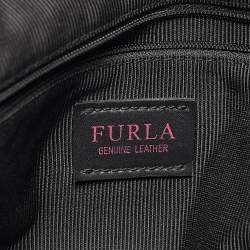 Pre Owned Furla Black Leather Top Zip Satchel