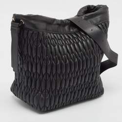 Pre Owned Furla Black Quilt Leather Caos Shoulder Bag