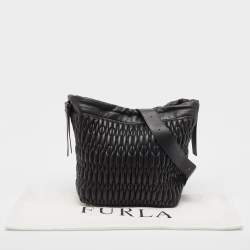 Pre Owned Furla Black Quilt Leather Caos Shoulder Bag