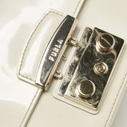 Furla Cream Patent Leather Metropolis Crossbody Bag
