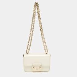 Furla Cream Patent Leather Metropolis Crossbody Bag