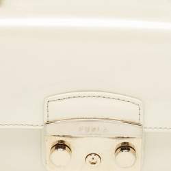Furla Cream Patent Leather Metropolis Crossbody Bag