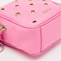 Pre Owned Furla Pink Leather Mini Yo-Yo Crossbody Bag