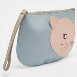 Furla Multicolor Leather Cat Wristlet Pouch