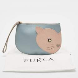 Furla Multicolor Leather Cat Wristlet Pouch