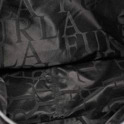 Pre Owned Furla Black Leather Flap Tote