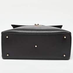 Furla Black Leather 1927 Flap Top Handle Bag