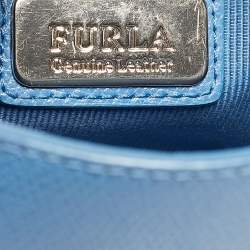 Pre Owned Furla Blue Leather Mini Metropolis Crossbody Bag
