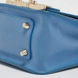 Pre Owned Furla Blue Leather Mini Metropolis Crossbody Bag