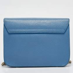 Pre Owned Furla Blue Leather Mini Metropolis Crossbody Bag
