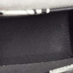 Pre Owned Furla Black/White Leather Floral Print 1927 Mini Crossbody Bag