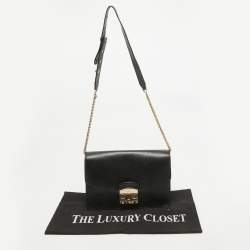 Pre Owned Furla Black Leather Metropolis Shoulder Bag