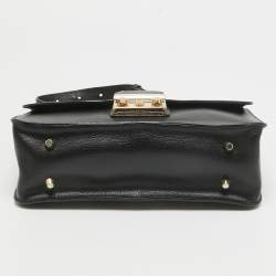 Pre Owned Furla Black Leather Metropolis Shoulder Bag