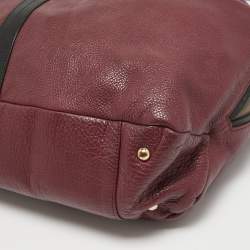 Furla Burgundy/Beige Leather Clasp Shoulder Bag