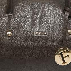 Furla Dark Brown Leather Ariana Satchel