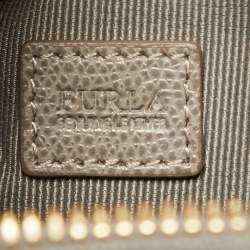 Pre Owned Furla Taupe Grey Leather Camelia Crossbody Bag