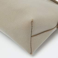 Pre Owned Furla Taupe Grey Leather Camelia Crossbody Bag