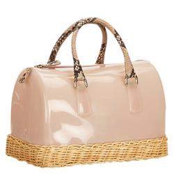 Pre Owned حقيبة يد فورلا كاندي قش/مطاط  وردي لامع 