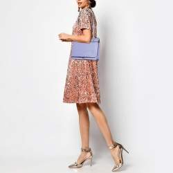 Pre Owned Furla Blue/Purple Leather Like Crossbody Bag