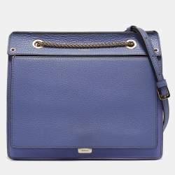 Pre Owned Furla Blue/Purple Leather Like Crossbody Bag