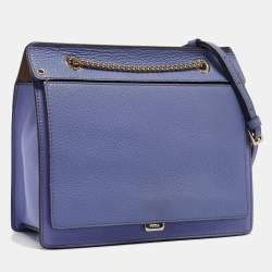 Pre Owned Furla Blue/Purple Leather Like Crossbody Bag