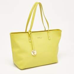 Furla Yellow Leather Top Zip Tote