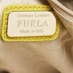 Furla Yellow Leather Top Zip Tote
