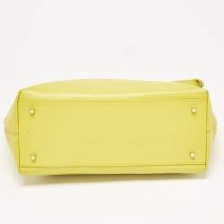 Furla Yellow Leather Top Zip Tote