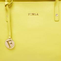 Furla Yellow Leather Top Zip Tote
