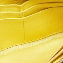 Furla Yellow Leather Zip Continental Wallet