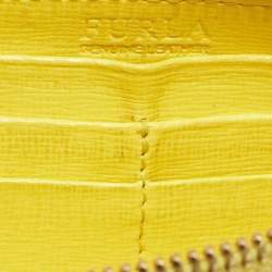 Furla Yellow Leather Zip Continental Wallet