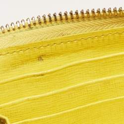 Furla Yellow Leather Zip Continental Wallet
