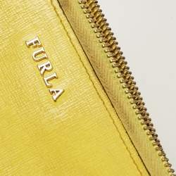 Furla Yellow Leather Zip Continental Wallet