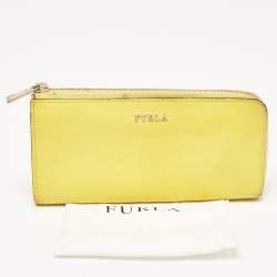 Furla Yellow Leather Zip Continental Wallet