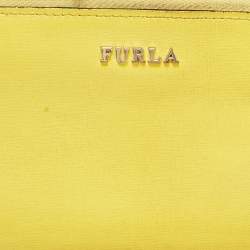 Furla Yellow Leather Zip Continental Wallet