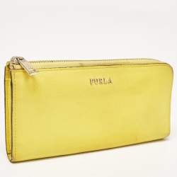 Furla Yellow Leather Zip Continental Wallet