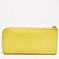 Furla Yellow Leather Zip Continental Wallet