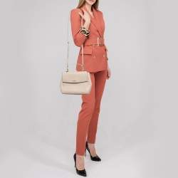 Furla Pale Pink Leather Flap Top Handle Bag