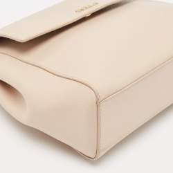 Furla Pale Pink Leather Flap Top Handle Bag