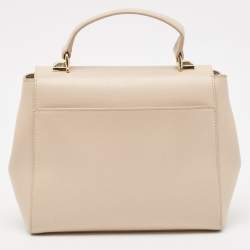 Furla Pale Pink Leather Flap Top Handle Bag