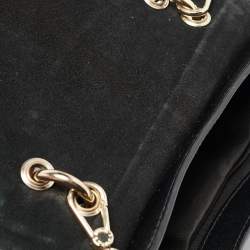 Furla Black Croc Embossed and Leather Mini Bella Top Handle Bag