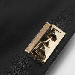 Furla Black Croc Embossed and Leather Mini Bella Top Handle Bag