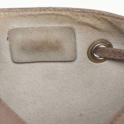 Furla Grey Leather Mini Stacy Drawstring Bucket Bag