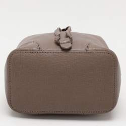 Furla Grey Leather Mini Stacy Drawstring Bucket Bag
