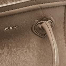 Furla Beige Leather Large College Tote
